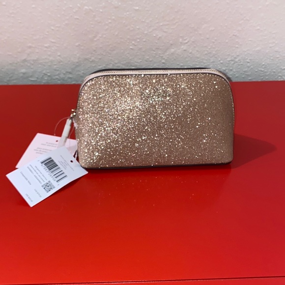 Kate Spade Shimmery Fabric Small Cosmetic Pouch K4709 - Picture 1 of 6